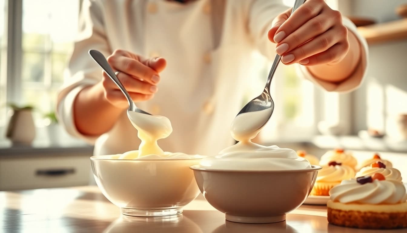 Maak mousseline room met een gladde, zijdeachtige textuur in een lichte keuken.