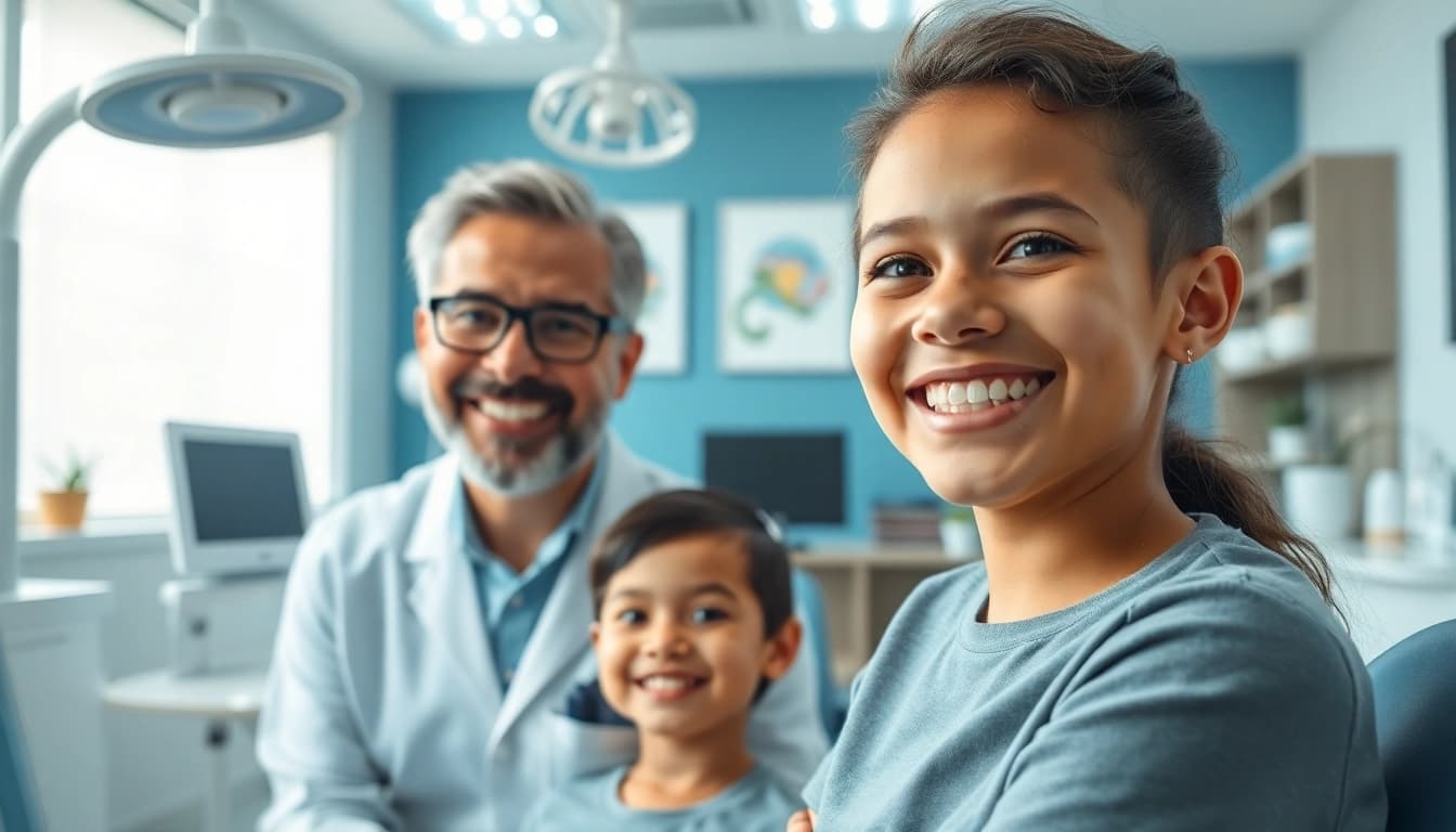 Orthodontics Edmonton setting with a professional orthodontist consulting with a young patient.