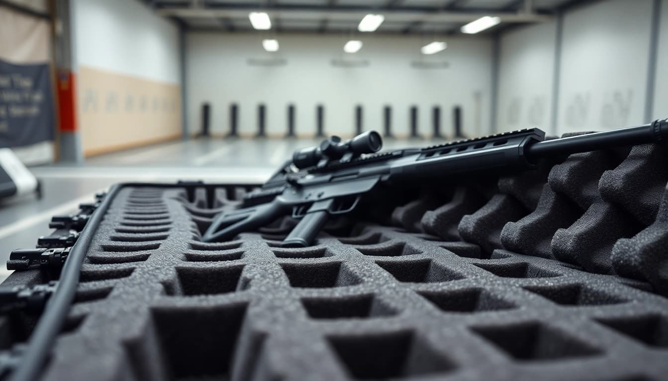 Showcasing foam for rifle case with precise fit design and sturdy protection.