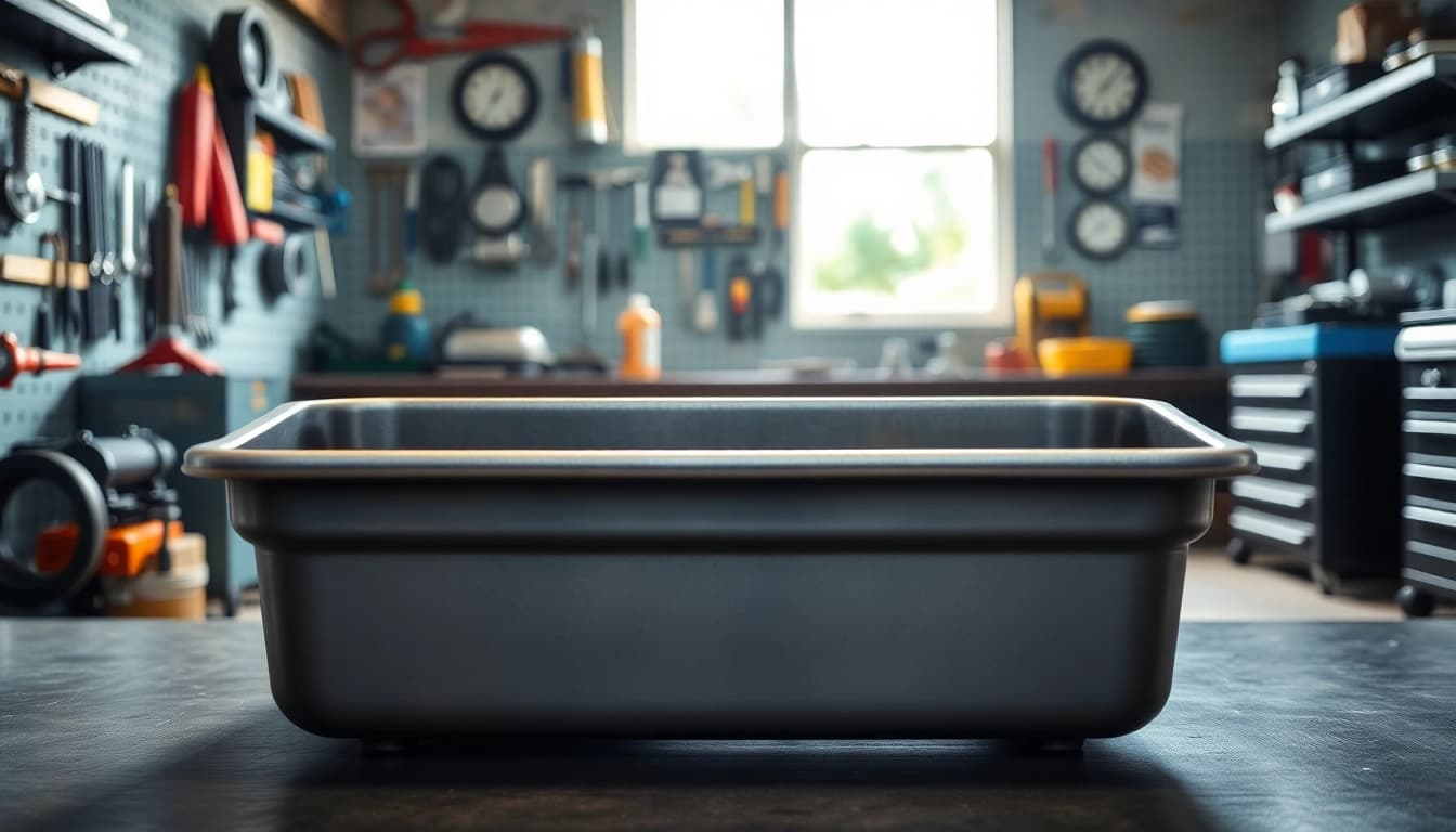 Efficient Oil Drain Pan designed for seamless collection during vehicle maintenance.
