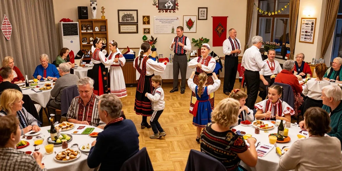 Community members at https://www.sfpol.com/ engaging in Polish cultural festivities, promoting unity.