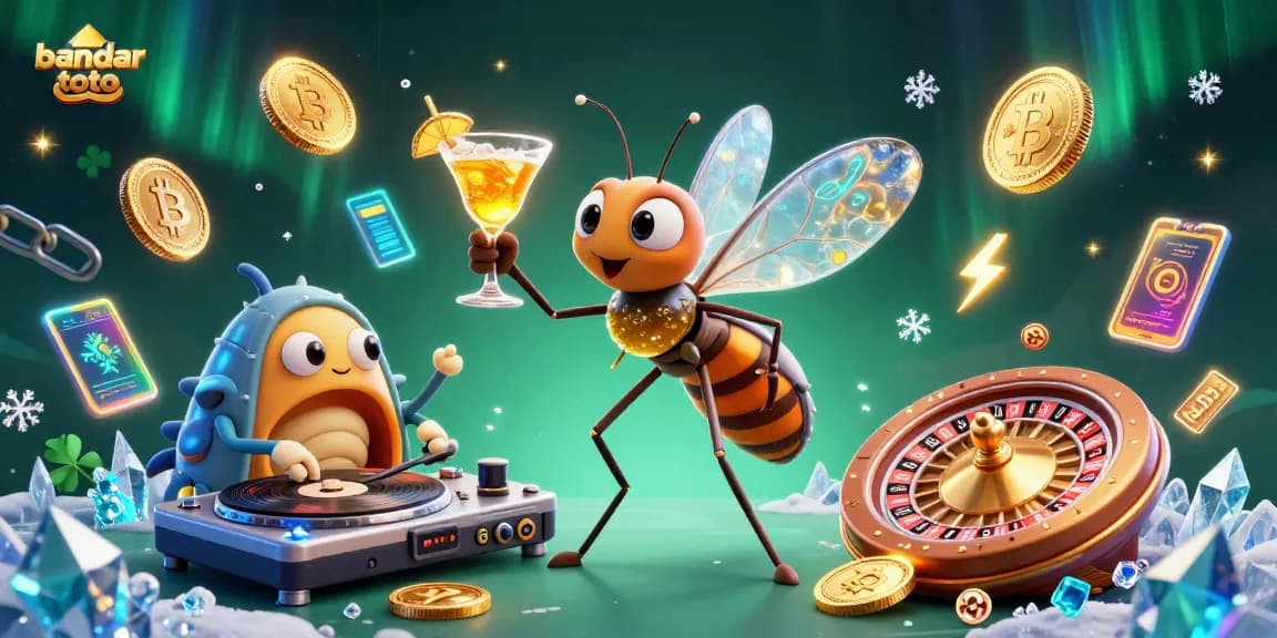 Engage with bandar toto in this vibrant 3D illustration showcasing lively casino elements.
