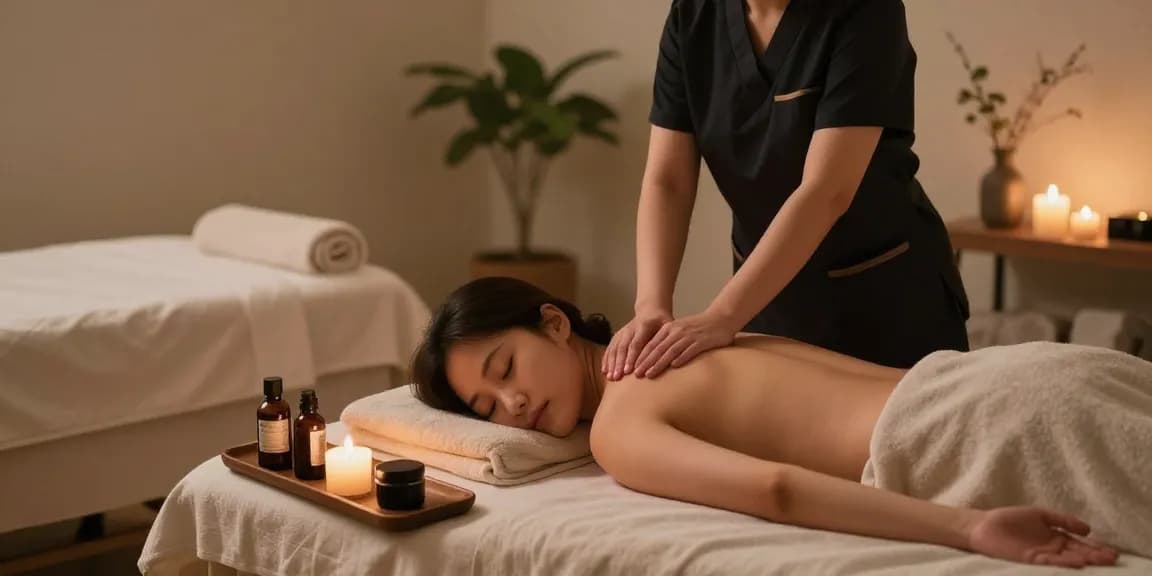 논현동마사지 중인 전문가와 편안한 마사지 공간의 모습
