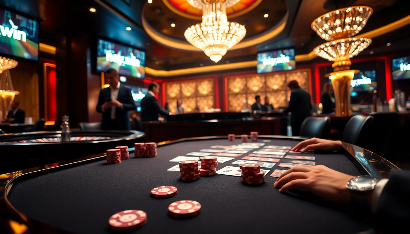 Experience thrill and professionalism at hay.win with poker chips and a spinning roulette wheel.