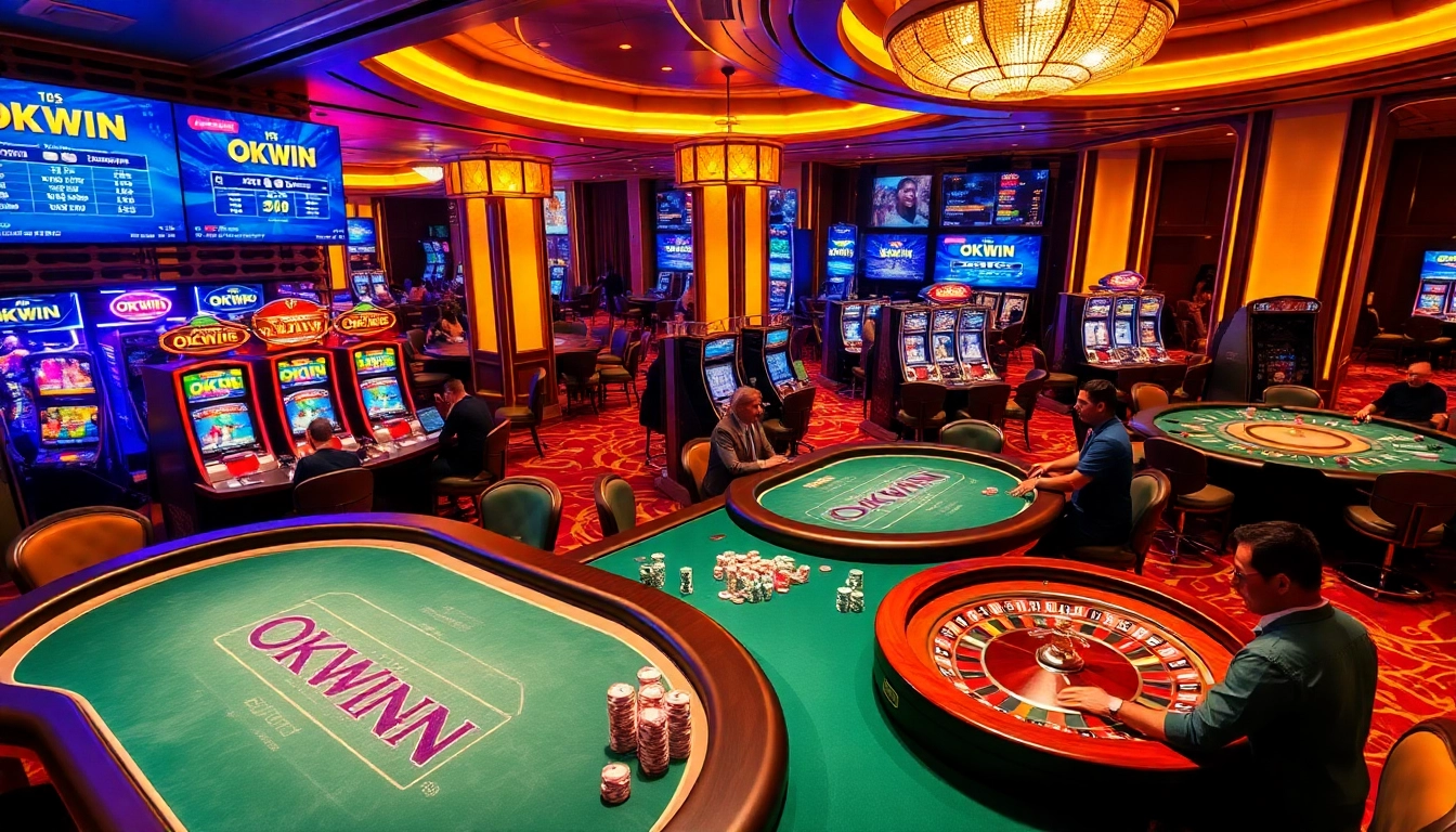 Experience the excitement of okwin liên minh with vibrant casino elements showcasing engaging gameplay.