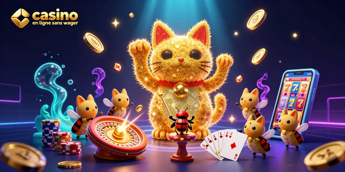 Visualisez l'excitation des jeux de casino avec cette illustration captivante de casino en ligne sans wager.