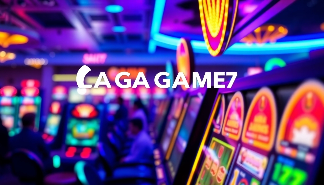 LAGAGAME77 showcasing an engaging digital casino interface with vibrant colors and interactive elements.