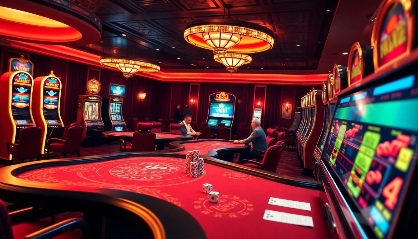 Découvrez l'excitation du casino en ligne avec le poker à enjeux élevés, les machines à sous et une action de paris dynamique.