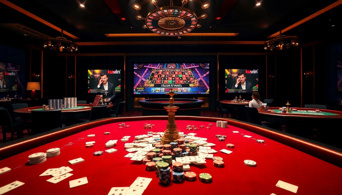 Kuwin's live casino experience with vibrant tables and engaging gameplay in action.