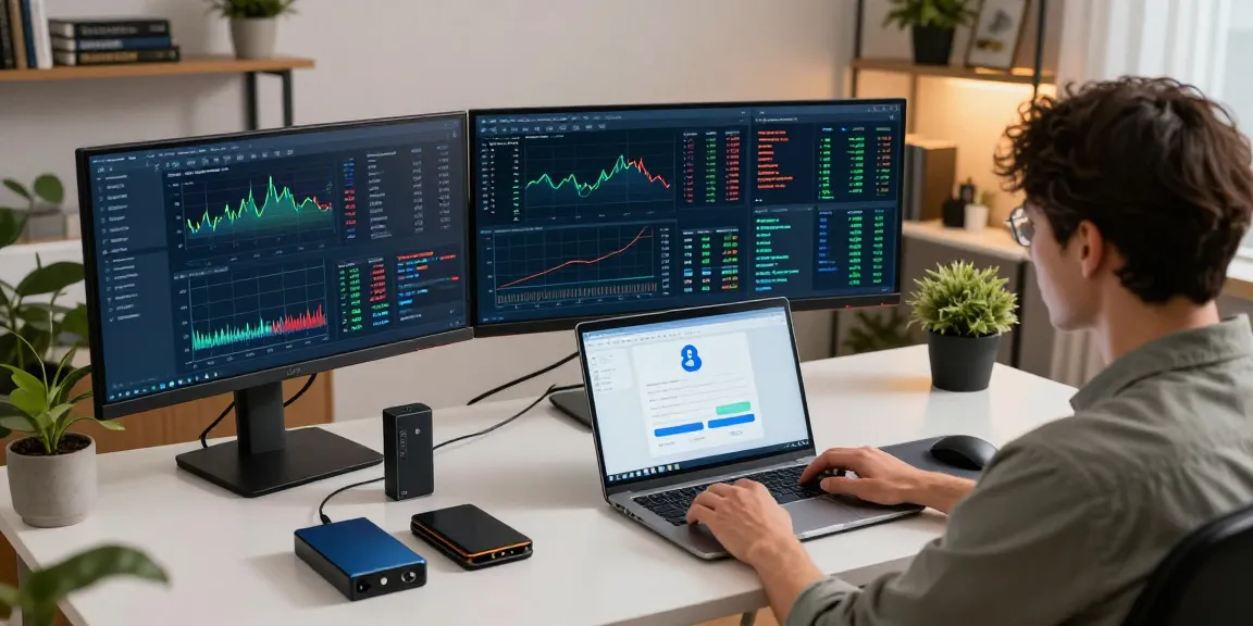 Start cloud mining today with secure crypto monitoring in a modern trading workspace, showcasing blockchain technology and digital wallets.