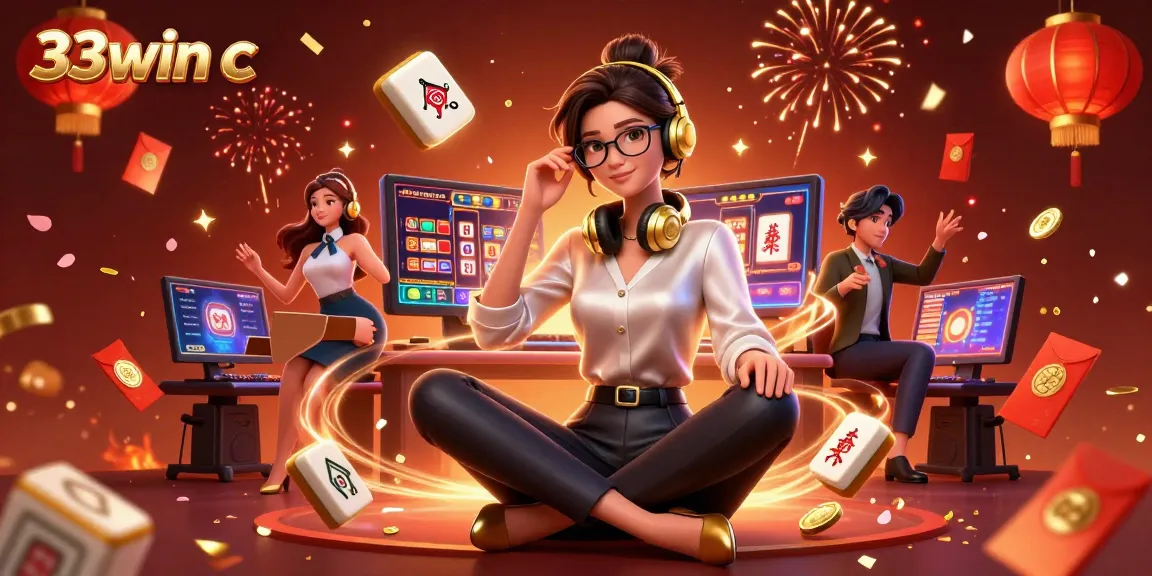 Engage with thrilling games at 33win c, featuring dynamic casino elements and a stylish gaming setup.