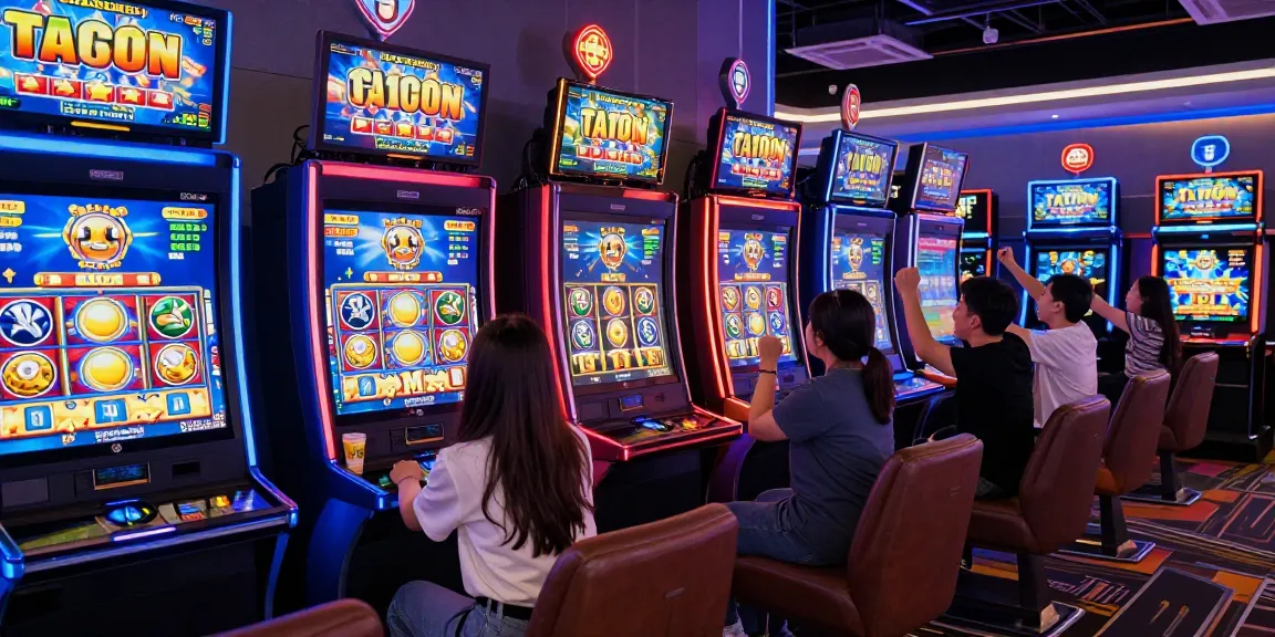 Pengalaman slot gacor yang menggembirakan di kasino virtual dengan pemain merayakan kemenangan