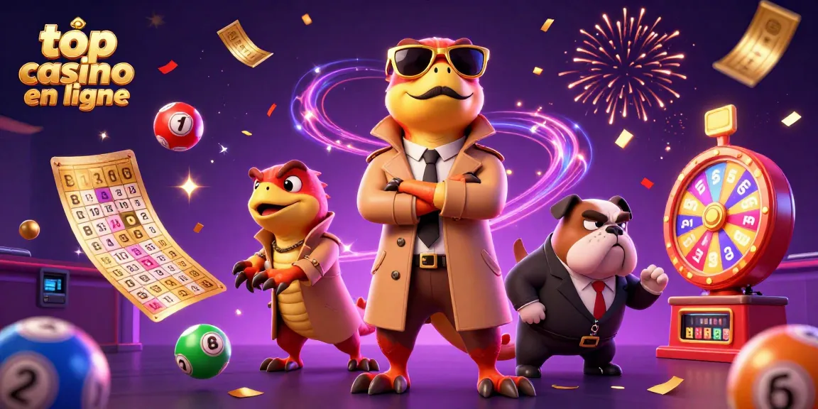 Visualisez un top casino en ligne avec des raptors déguisés entrant dans une salle VIP animée.