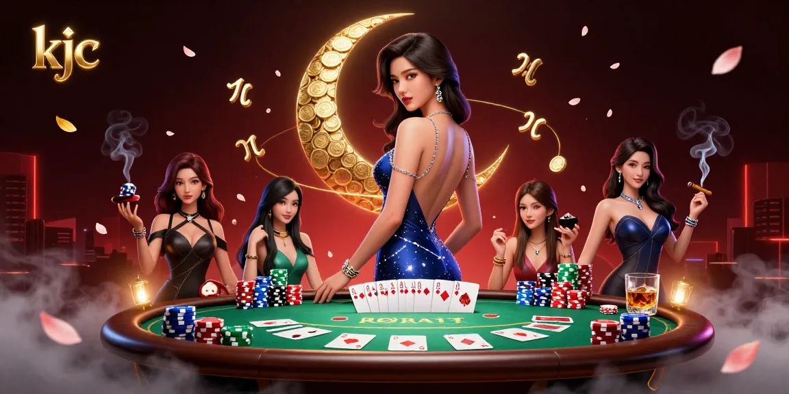KJC players enjoy a luxurious night at poker with elaborate gambling elements and a glamorous atmosphere.