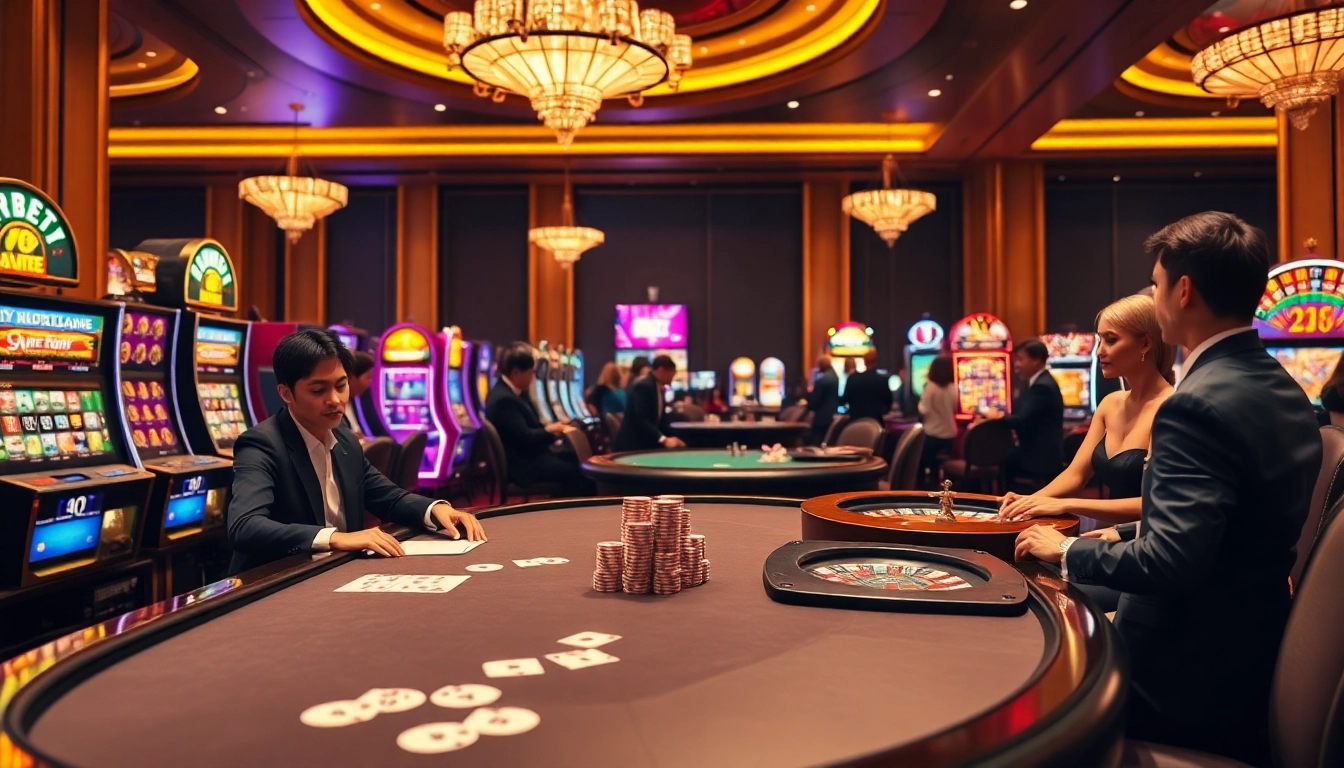 Experience the excitement of Superbet Login at a luxurious casino, featuring vibrant games and stylish players.