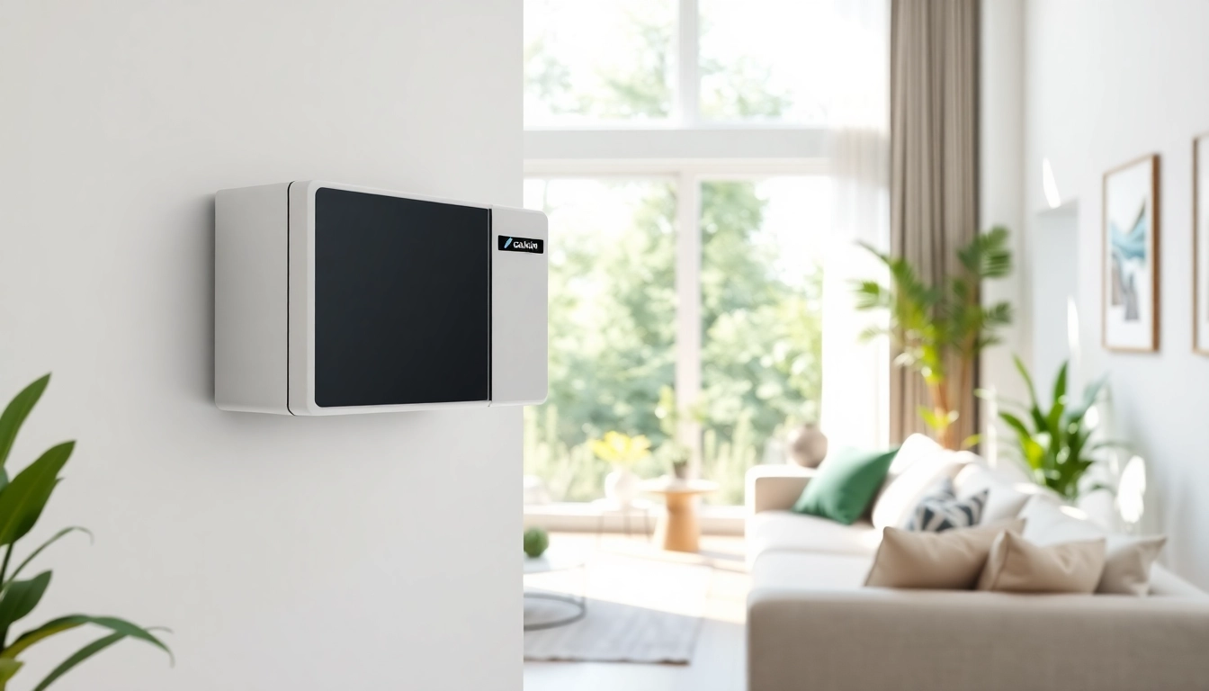 Install a daikin mini split ac for efficient cooling in a modern living room.