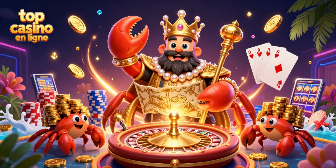 Plonger dans le meilleur casino en ligne avec ce crabe doré majestueux et ses trésors scintillants.