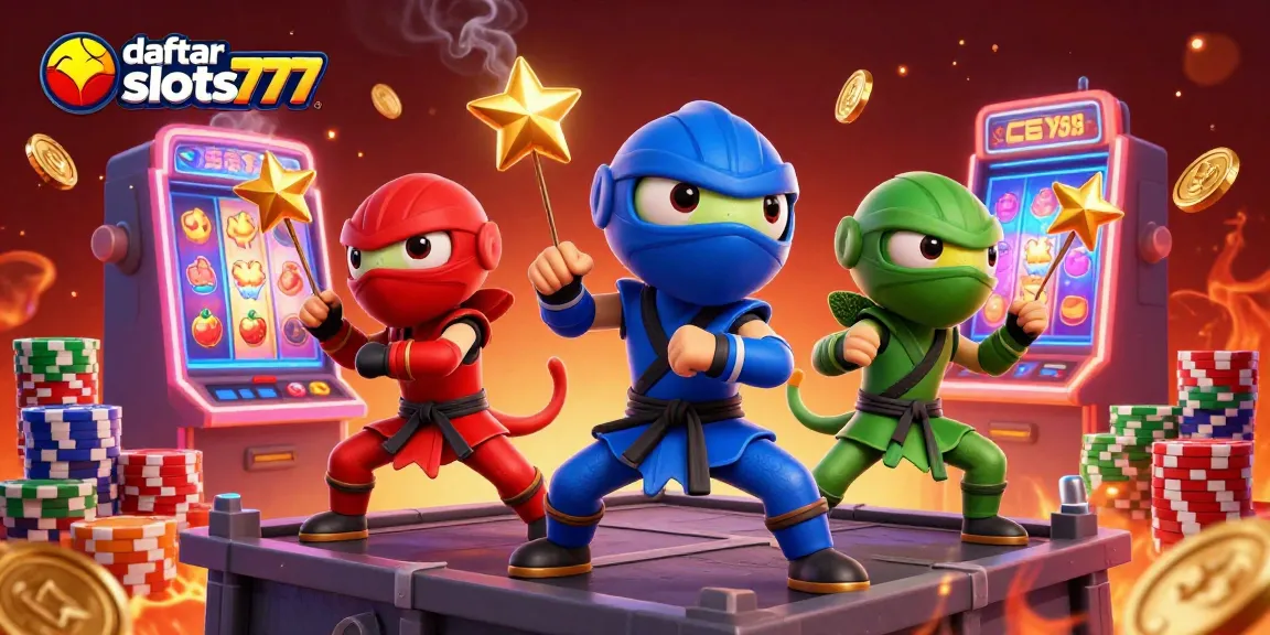 Engage with daftar slot777's thrilling slot experience featuring vibrant 3D characters and dynamic casino elements.