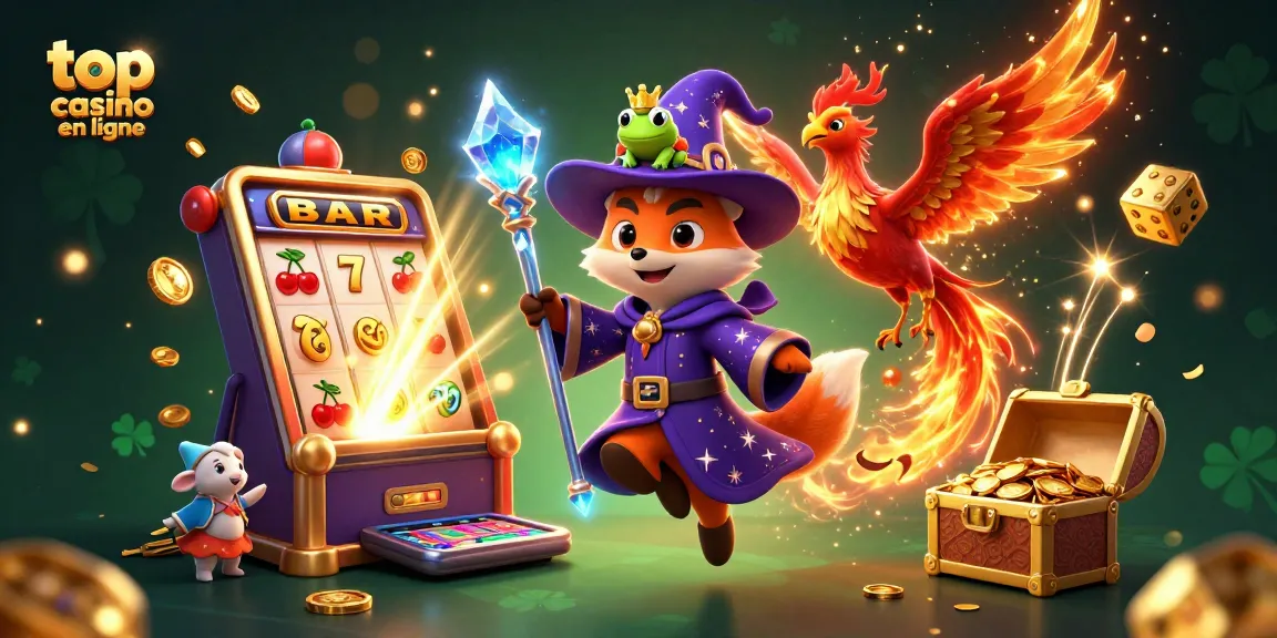 Jouez aux machines à sous avec les meilleurs gains dans le top casino en ligne grâce à cette illustration animée.