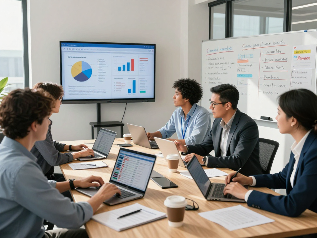 Campaign strategists collaborating on data-driven strategies, showcasing how to raise money for a political campaign effectively.