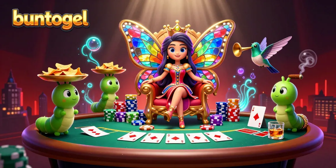 Mengalami keseruan bermain buntogel dalam ilustrasi digital 3D yang memukau, menunjukkan ratu kupu-kupu dengan sayap kaca patri yang cerah.