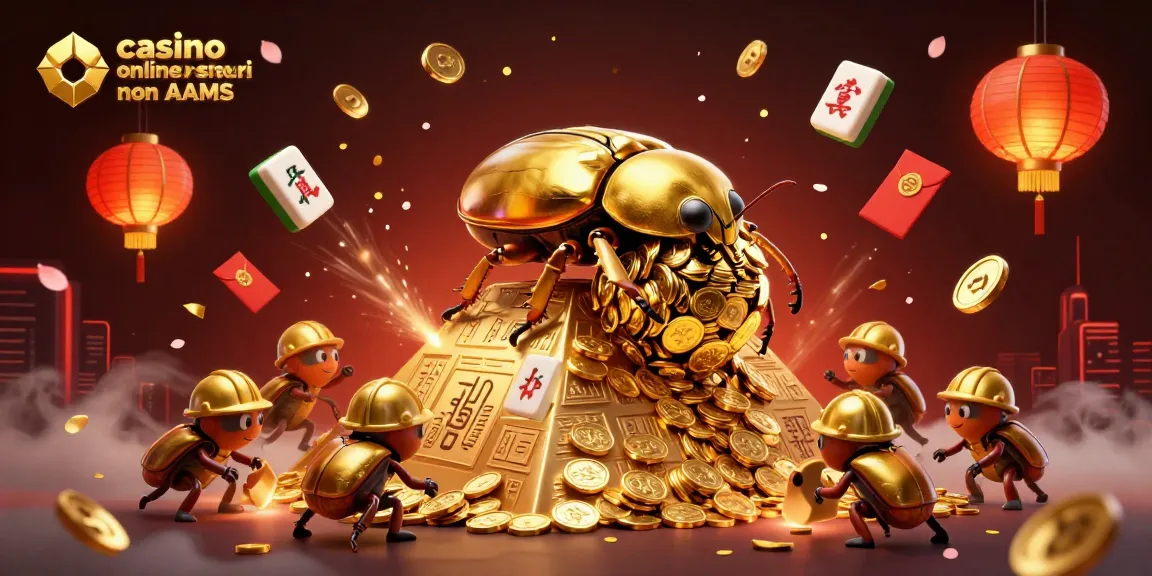 Scopri le strategie dei casino online stranieri non AAMS con un'illustrazione vivace di giochi e premi.