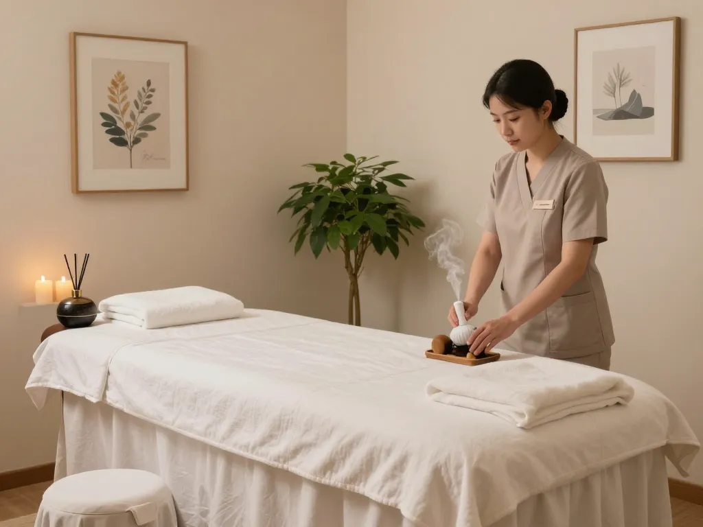 Comfortable massage room for 삼산동마사지 with essential oils and soothing decor.