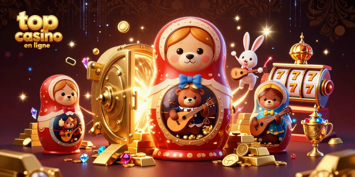 Découvrez le meilleur casino en ligne avec des personnages de casino en 3D réunis en fête, richesses et jeux.