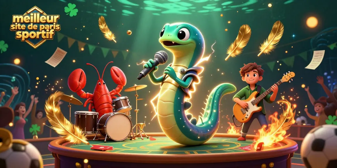 Une illustration 3D dynamique montrant le meilleur site de paris sportif, avec des personnages animés jouant dans une scène de casino sous-marin.