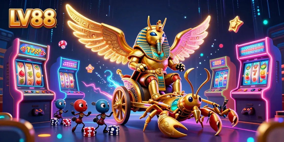 Engaging LV88 casino illustration showcasing fun gaming elements with rich vibrant details.