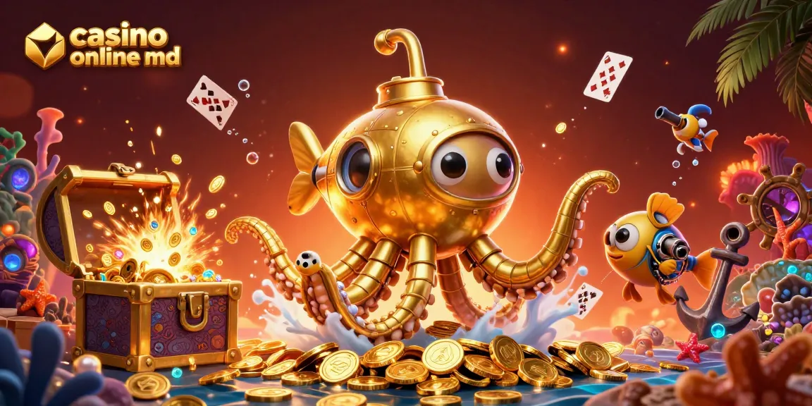 Joacă la sloturi cu jackpoturi uriașe pe casino online md, înconjurat de monede de aur și simboluri populare.