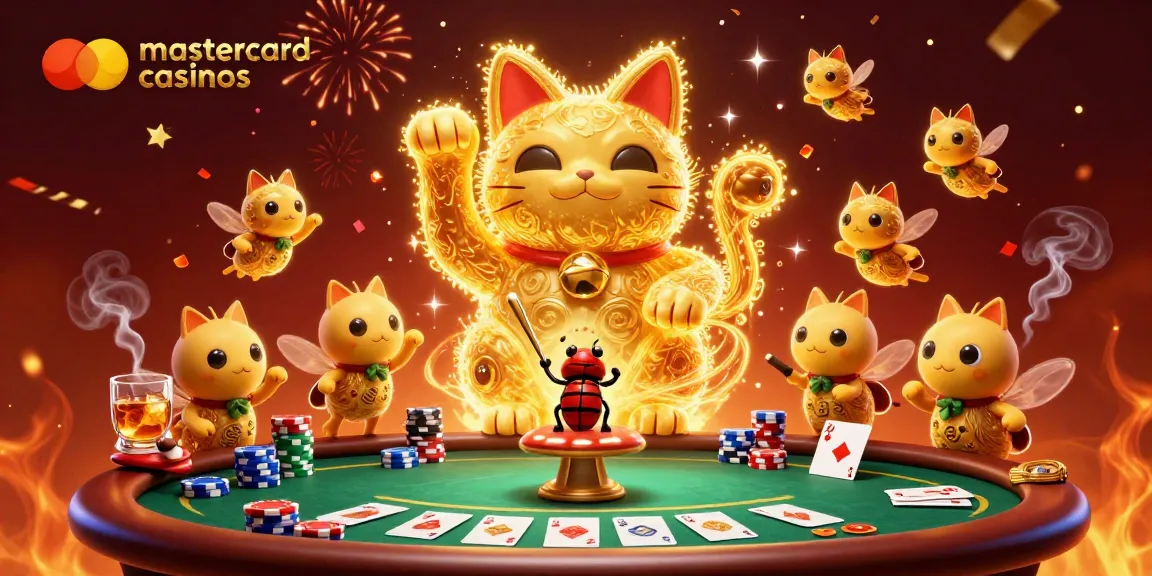 Experience thrilling gameplay at mastercard casinos with vibrant casino symbols and engaging characters.