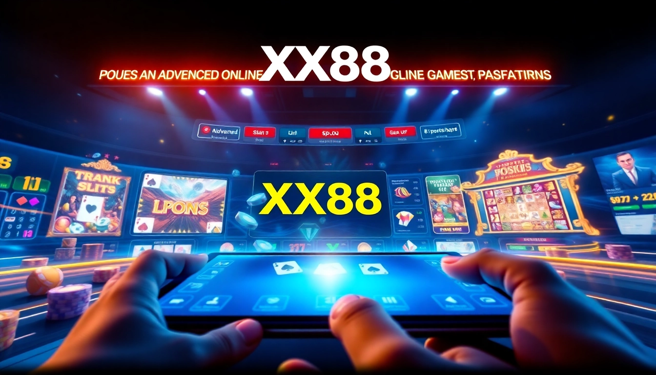 Engaging gaming experience on the XX88 online gambling platform showcasing various games in a modern interface.
