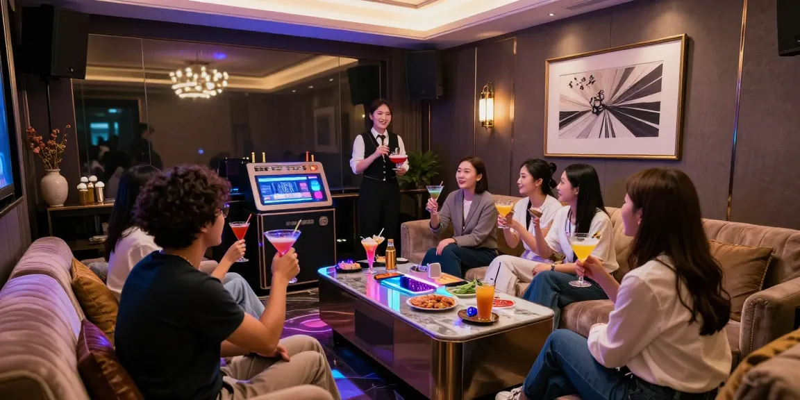 강남가라오케에서 친구들과 함께 즐거운 시간을 보내는 고급스러운 노래방 모습