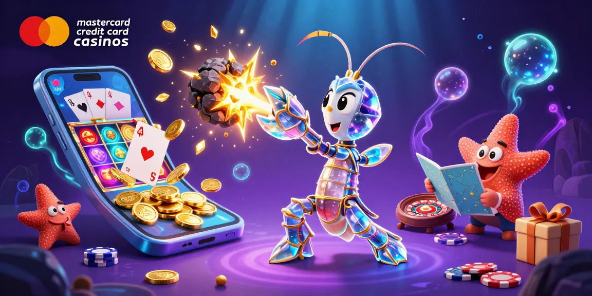 Experience excitement at mastercard credit card casinos with vibrant slot games featuring golden gems and coins.