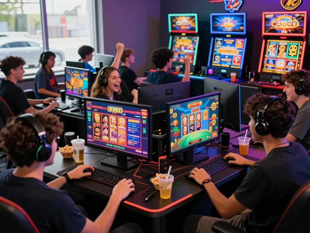 Exciting online gaming atmosphere with diverse players enjoying go88.