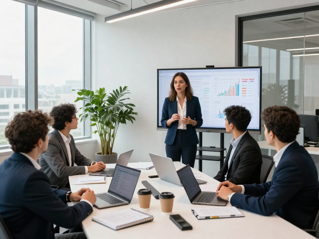 Bardya Ziaian ABC Capital strategizing in a modern office with his team.