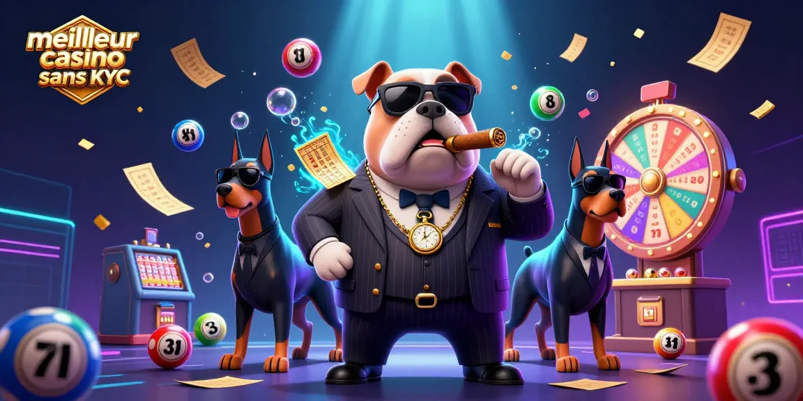 Découvrez le meilleur casino sans KYC avec ce mafieux bulldog ajoutant une touche vibrante à l'excitation des jeux.