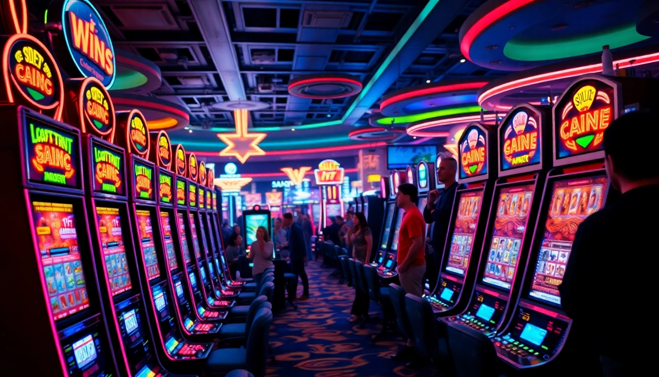 Menangkan permainan slot777 di mesin kasino yang cerah dan penuh warna.