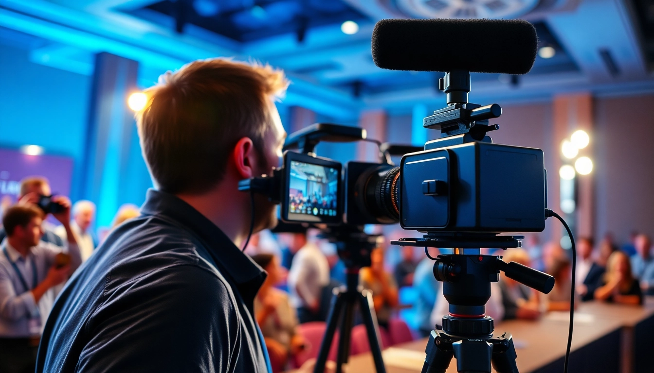 Create captivating content with on-site videography featuring a professional videographer in action.