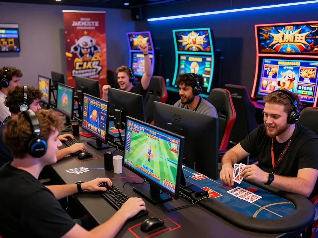 Players engaging with TR88 gaming platform, showcasing colorful games and enthusiastic interactions.