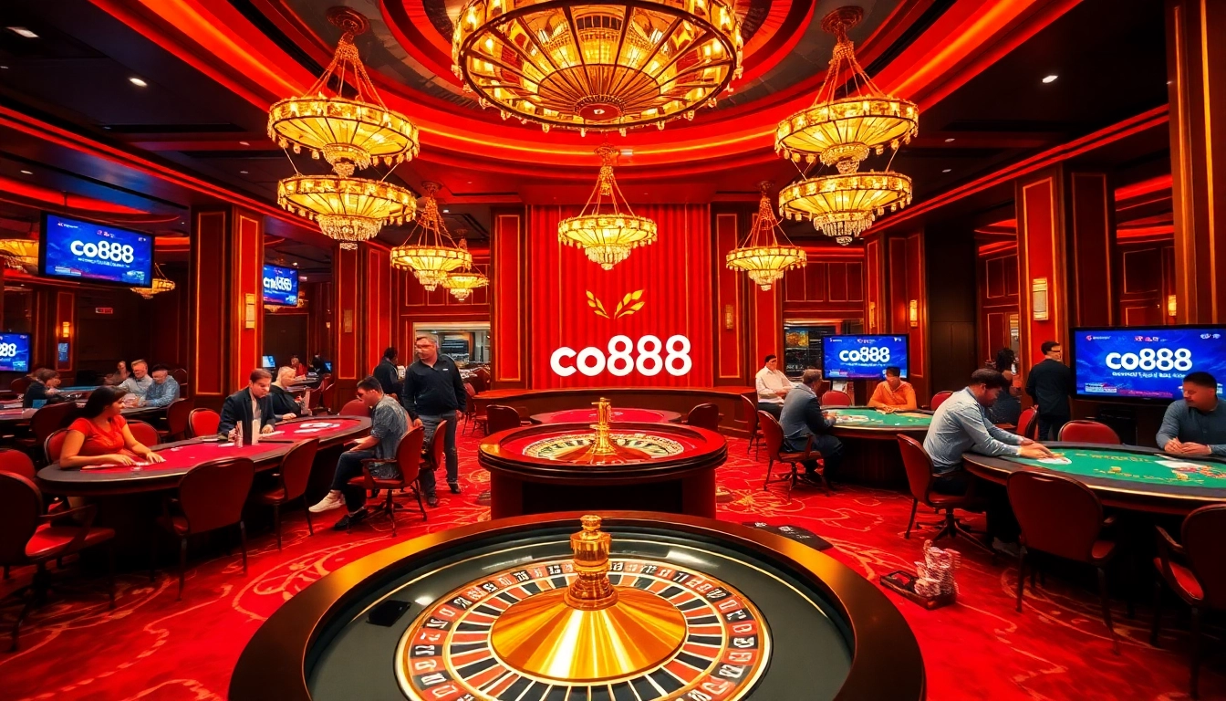 Players enjoying exciting casino games while experiencing co88's thrilling atmosphere.