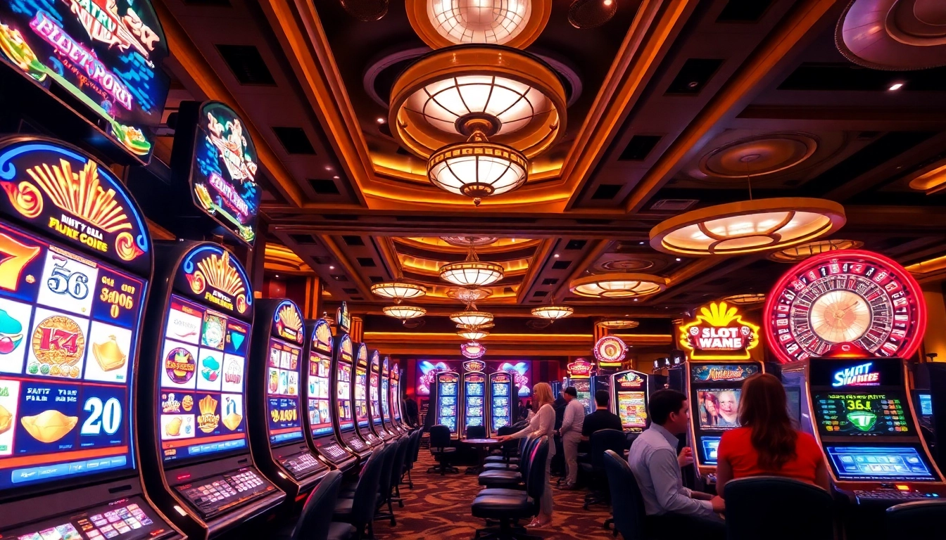 SLOTS899.COM offers a thrilling casino experience with vibrant slot machines and engaged players.