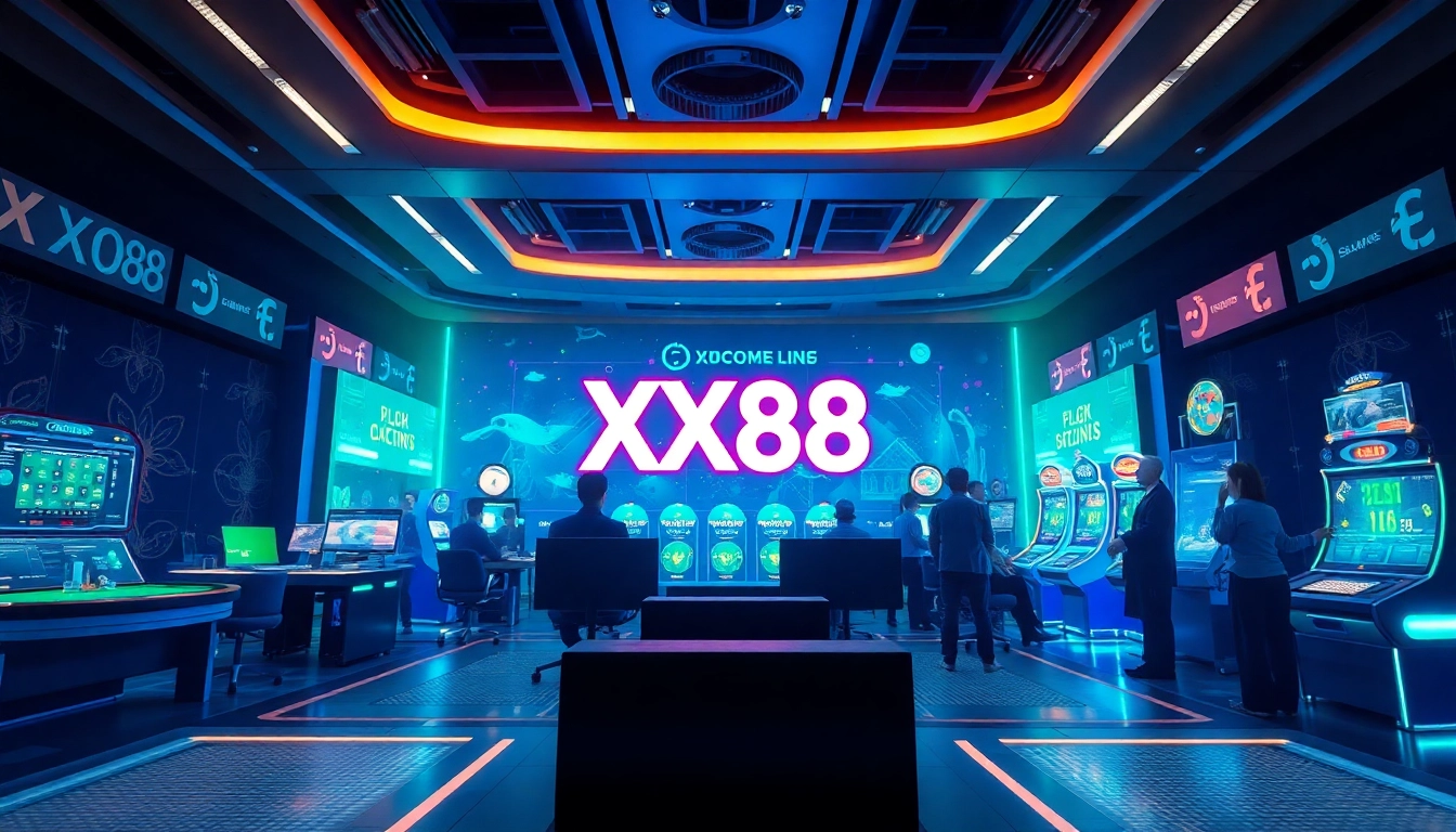 Engaging scene of users on the XX88 online gaming platform, showcasing excitement in digital gambling.