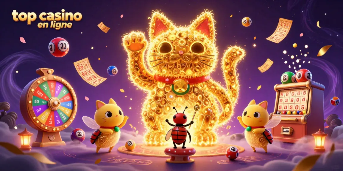 Jouer au meilleur casino en ligne avec un chat porte-bonheur et des symboles de jeux animés