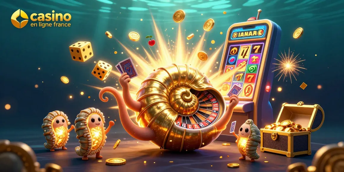 Jouez à des jeux captivants sur casino en ligne france avec l'illustration d'un nautilus géant et des machines à sous.