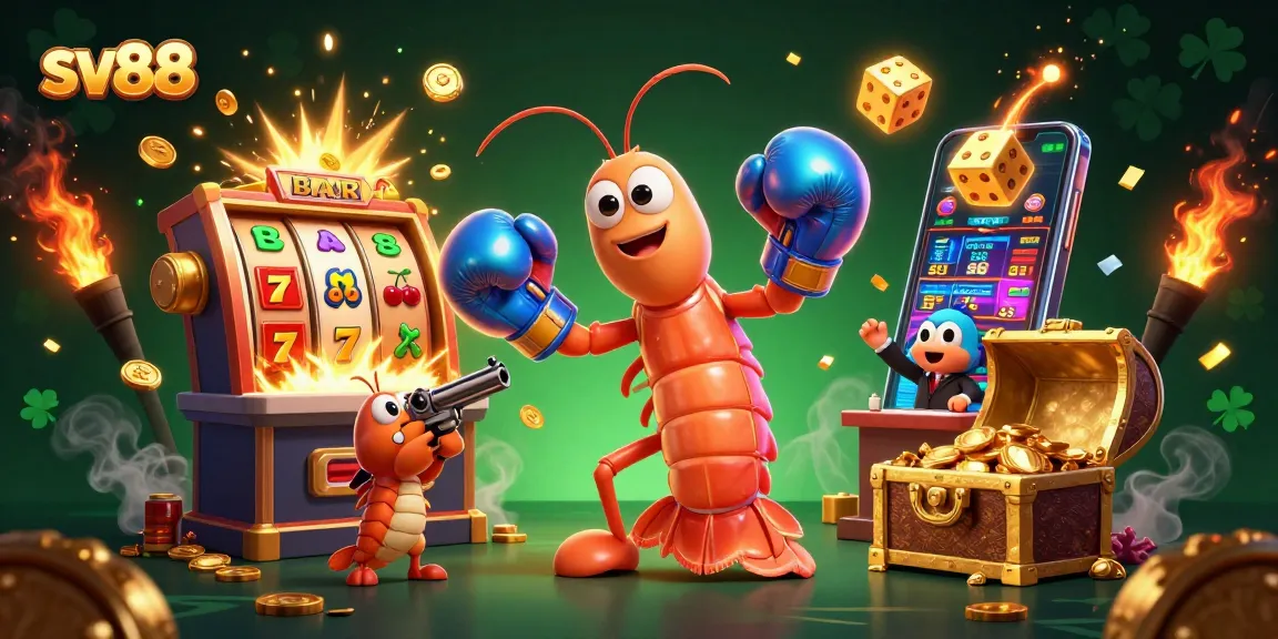 Experience the thrill at sv88 with a vivid 3D casino scene featuring animated sea creatures and exciting game elements.