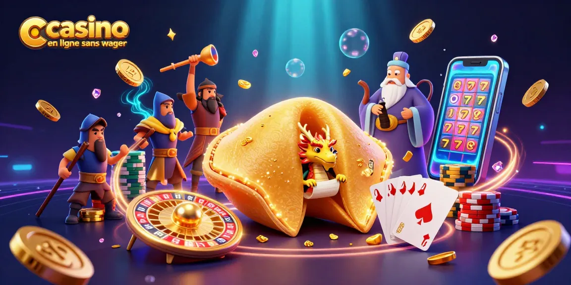 Vue dynamique d'un dragon sage parmi des pièces d'or, symbolisant le casino en ligne sans wager.
