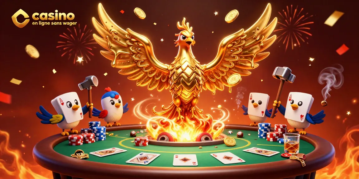 Plongez dans le monde excitant des jeux avec le casino en ligne sans wager, où une scène flamboyante évoque une victoire à chaque coin.