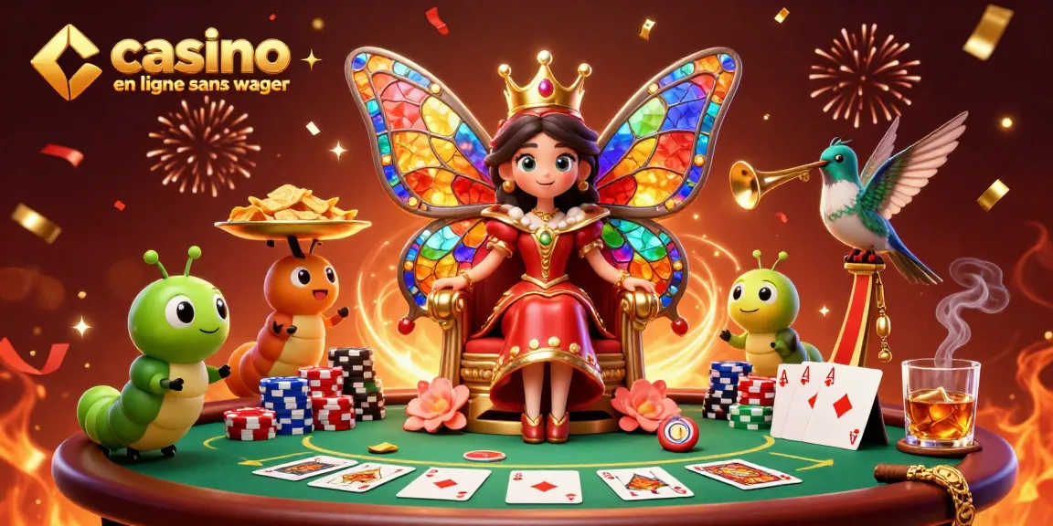 Révélez vos gains avec une ambiance magique au casino en ligne sans mise, où la reine papillon trône majestueusement.